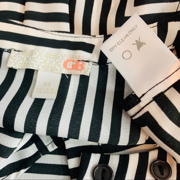 Gianni Bini / Black White Hi-Low Halter Button Up - Picture 7 of 8